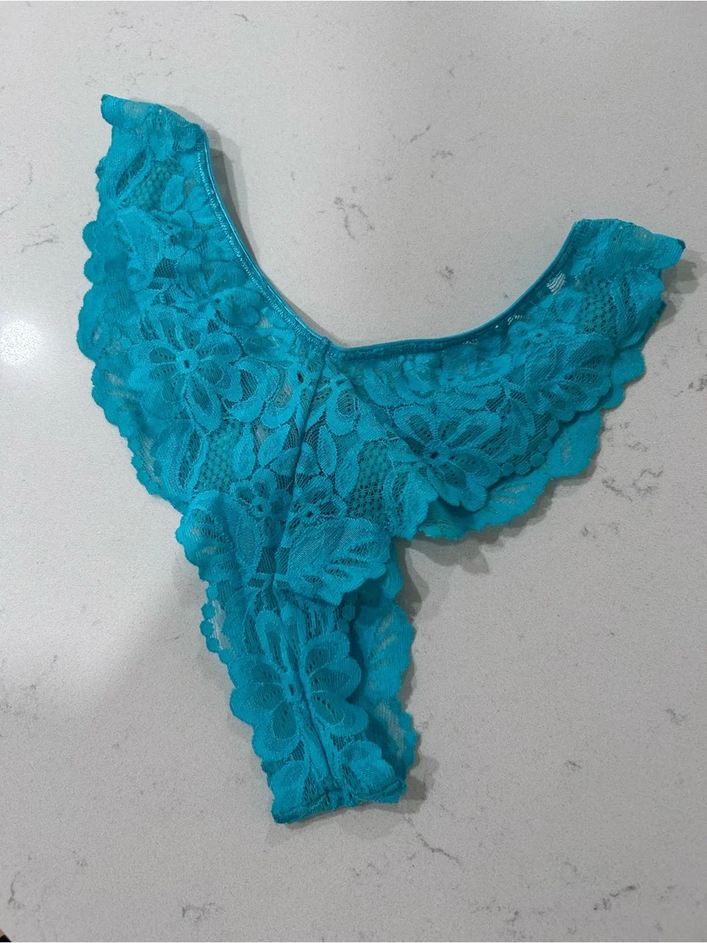 Victoria’s Secret Turquoise Lace Thong Panty